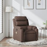 vidaXL Masažni naslanjač temno rjavo blago | Shoptok.si