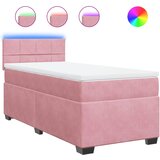 Box spring krevet s madracem ružičasti 100x200 cm baršunasti | shoptok.hr