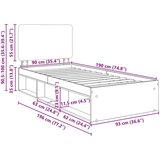  Okvir za krevet Sonoma 90 x 190 cm Čvrsto borovo drvo | shoptok.hr