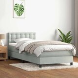 Box spring postelja z vzmetnico svetlo siva 80x220 cm žamet, (21791897) Cene