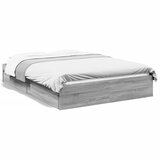 vidaXL Posteljni okvir s predali siva sonoma 120x190 cm inženirski les | Shoptok.si