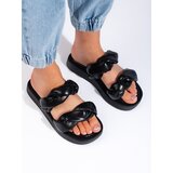 Shelvt Black flip-flops with thick soles Cene