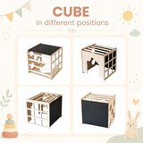 Ginger Home Montessori komplet 2 u 1 dječji stol sa stolčićem i penjalica kocka, brezova šperploča, 57x50x55 cm | shoptok.hr