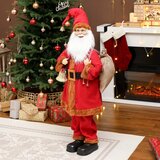Djed Mraz figura Svetog Nikole 120 cm s pomičnom glavom i rukama zvonom i vrećom te senzorom zvuka i dodira. | shoptok.hr