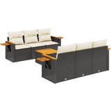  The Living Store Vrtna sedežna garnitura 7-delna z blazinami črn poli ratan - Vrtna Sedežna Garniture, (21452628) | Shoptok.si