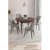 Hanah home trpezarijski set Kea, sto i 4 stolice, ploča u dekoru drveta Baroque, siva tkanina Babyface | Eponuda.com