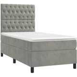  box spring s madracem LED svjetlosivi 80x200 cm baršun | shoptok.hr