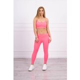Kesi Striped top set with blouse pink neon Cene