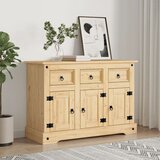 vidaXL Komoda Corona medena 112x43x78 cm trdna borovina | Shoptok.si
