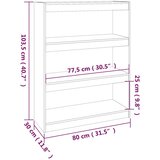 Ormarić za knjige / sobna pregrada crni 80x30x103,5 cm borovina | Eponuda.com