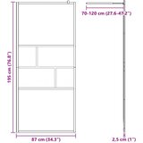  Zid za walk-in tuš Crna 90 x 195 x 0,5 cm Staklo i aluminij | shoptok.hr