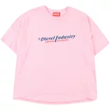 Diesel Majica modra / pastelno roza / rdeča