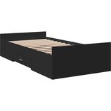  The Living Store Posteljni okvir s predali črn 100x200 cm inženirski les - Posteljni Okvir, (21530529) | Shoptok.si