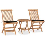  3-dijelni sklopivi vrtni blagovaonski set od masivne tikovine | shoptok.hr