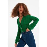 Trendyol green Crop Knitwear Cardigan Cene