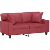  Dvosjed s ukrasnim jastucima boja vina 120 cm umjetna koža | shoptok.hr
