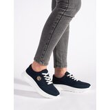 GOODIN Navy blue leather sneakers on a platform | shoptok.hr
