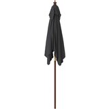  Vrtni suncobran s drvenim stupom crni 198 x 198 x 231 cm | shoptok.hr