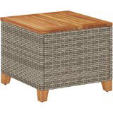  The Living Store Vrtna miza siva 45x45x37 cm poli ratan in akacijev les - Vrtna Miza, (21455552) | Shoptok.si