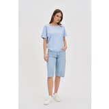 Marisse Blue Cotton T-Shirt With Pocket | Shoptok.si
