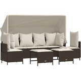  5-dijelni set vrtnih sofa s jastucima poliratan smeđi | shoptok.hr