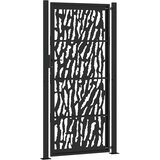  Vrtna vrata crna 100x200 cm dizajn s čeličnim tragovima | shoptok.hr