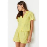 Trendyol Pajama Set - Yellow - Plain Cene
