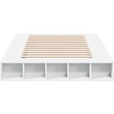 vidaXL Posteljni okvir be 135x190 cm inženirski les | Shoptok.si