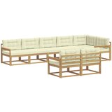 vidaXL Zunanja garnitura za sedenje 6 pcs Bela in krem Poliester, (5000279939) | Shoptok.si