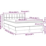  Krevet s oprugama i madracem tamnosivi 160x210 cm baršunasti | shoptok.hr