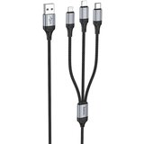 Hoco kabl 3u1 usb a na lightning / micro usb / type c 2,4A X102 1 m crni Cene
