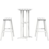 vidaXL 3-delni vrtni bar set bela HDPE | Shoptok.si
