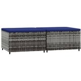 The Living Store Vrtni stolčki za noge z blazino 2 kosa siv poli ratan - Naslon Za Noge, (21421832) | Shoptok.si