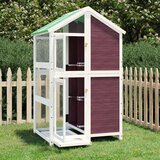 vidaXL Ptičja hišica mocha 97x81x152 cm trdna borovina | Shoptok.si