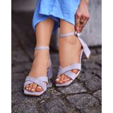 Resti Gray women's sandals on a low square post Cefernia - Footwear Cene