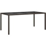  Vrtni stol smeđi 190x90x75 cm od kaljenog stakla i poliratana | shoptok.hr