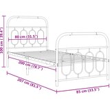  Metalni okvir kreveta uzglavlje i podnožje bijeli 80x200 cm | shoptok.hr