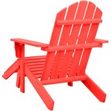  Vrtna stolica Adirondack s otomanom od masivne jelovine crvena | shoptok.hr