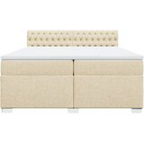  Krevet s oprugama i madracem krem 200 x 200 cm od tkanine | shoptok.hr