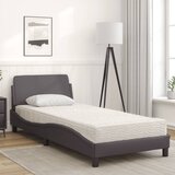 Krevet s madracem Dover sivi 90 x 200 cm od umjetne kože | Eponuda.ba