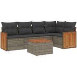 Maison Chic Seti vrtnega pohištva - Vrtna garnitura - Vrtni pohištvo set 6-delna z blazinami siv poli ratan, (21804642) | Shoptok.si