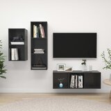 3-dijelni set TV ormarića visoki sjaj sivi od iverice | shoptok.hr