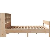 vidaXL Knjižna postelja brez vzmetnice 180x200 cm trdna borovina | Shoptok.si