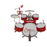 Lean_Toys Komplet bobnov z mikrofonom klaviaturo in stolom Rdeča 5 bobnov | Shoptok.si