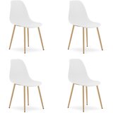 OSKAR Stolice WAT bele, nogare imitacija drveta, set od 4 komada | ePonuda.com