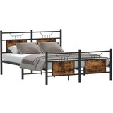  Posteljni okvir brez vzmetnice hrast 137x190 cm inženirski les, (21829192) | Shoptok.si