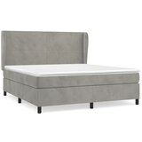 The Living Store Box spring postelja z vzmetnico svetlo siva 160x200 cm žamet - Box Spring Postelja, (21493409) | Shoptok.si