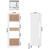 Ormarić za mikrovalnu siva boja betona 60x57x207 cm od iverice | shoptok.hr