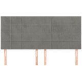  Uzglavlje svijetlosivo 200x5x118/128 cm baršunasto | shoptok.hr