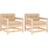 Maison Chic Vrtni stoli - Stol za vrt z blazino 2 kosa trdna borovina JS2556, (21876126) | Shoptok.si